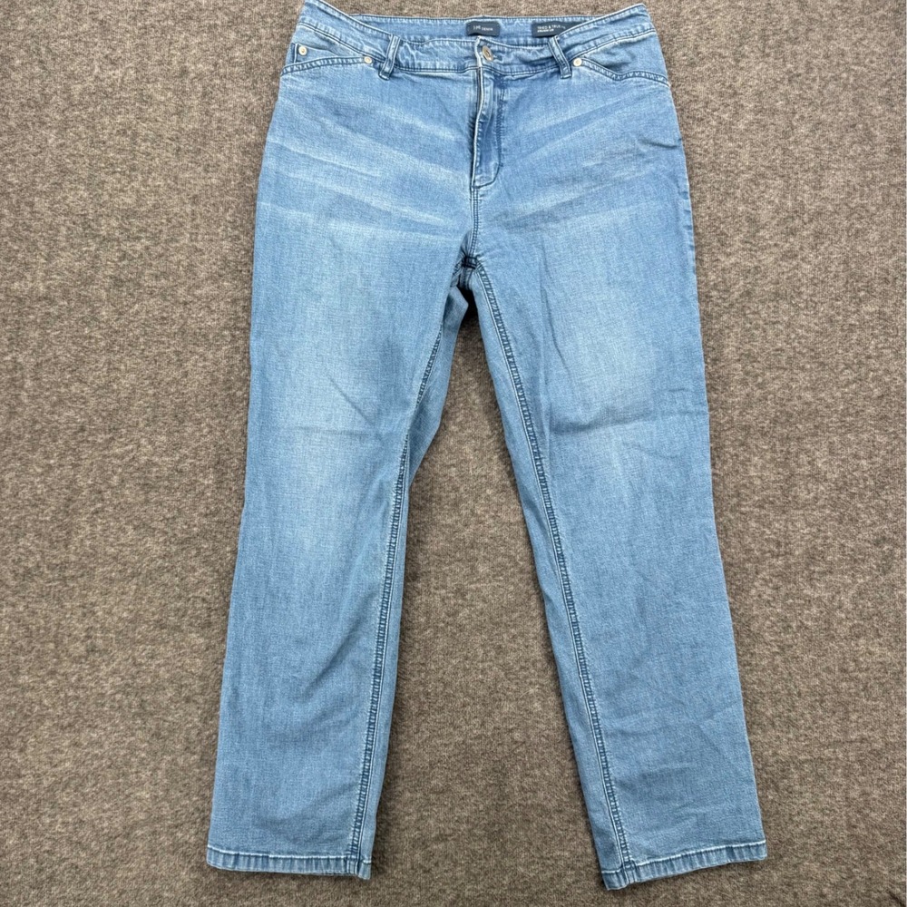 J.Jill Denim Tried & True Fit Straight Leg Jeans Light Wash Blue Size 10P Crop
